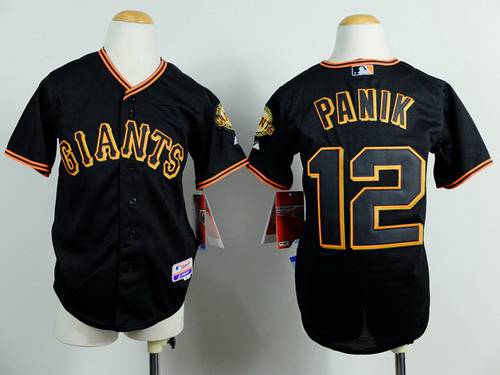 Men’s San Francisco Giants #12 Joe Panik Black Jersey