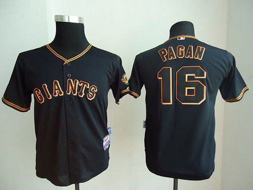 Men’s San Francisco Giants #16 Angel Pagan Black Jersey
