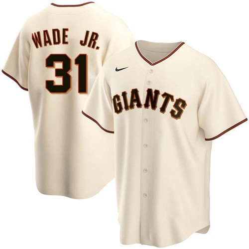 Men’s San Francisco Giants 31 LaMonte Wade Jr Cream 2021 Replica Home Jersey