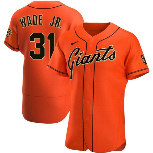 Men’s San Francisco Giants #31 LaMonte Wade Jr Orange 2021 Alternate Jersey