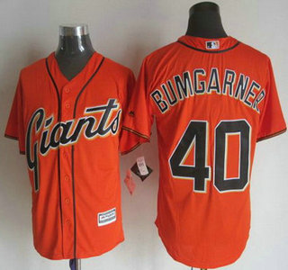 Men’s San Francisco Giants #40 Madison Bumgarner Alternate Orange 2015 MLB Cool Base Jersey