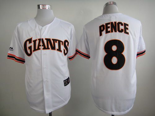 Men’s San Francisco Giants #8 Hunter Pence 1989 White Majestic Jersey