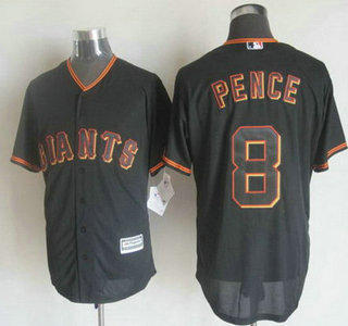 Men’s San Francisco Giants #8 Hunter Pence Alternate Black 2015 MLB Cool Base Jersey
