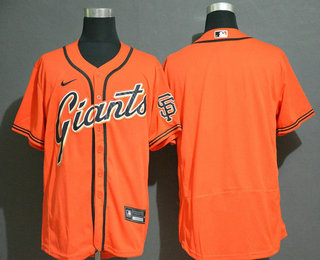 Men’s San Francisco Giants Blank Orange Stitched Nike MLB Flex Base Jersey