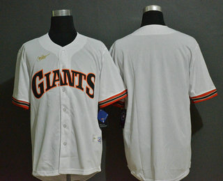 Men’s San Francisco Giants Blank White Throwback Cooperstown Stitched MLB Cool Base Nike Jersey