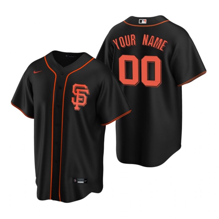 Men’s San Francisco Giants Custom Nike Black Stitched MLB Cool Base Jersey