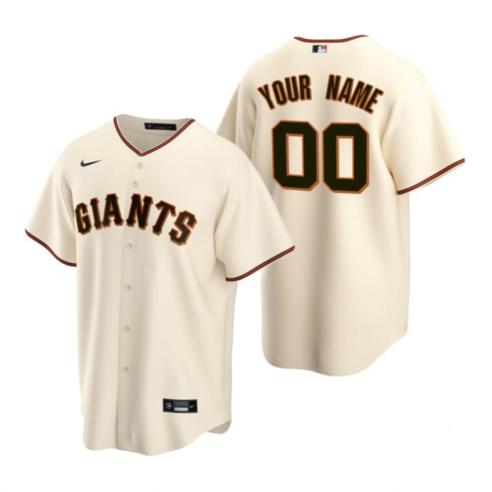 Men’s San Francisco Giants Custom Nike Cream Stitched MLB Cool Base Home Jersey