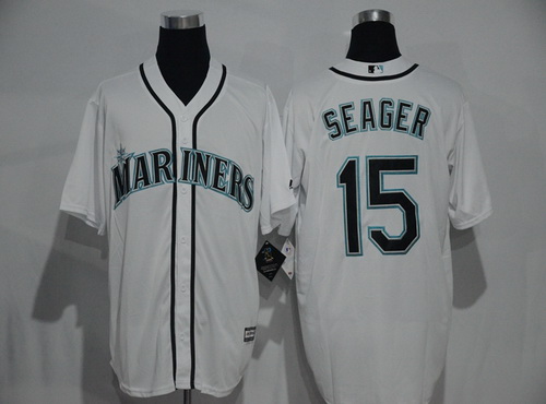 Men’s Seattle Mariners #15 Kyle Seager White Home Cool Base Jersey