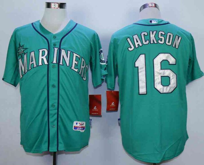 Men’s Seattle Mariners #16 Austin Jackson Green Cool Base Jersey