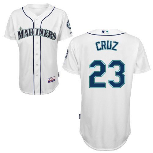 Men’s Seattle Mariners #23 Nelson Cruz White Jersey