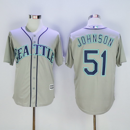 Men’s Seattle Mariners #51 Randy Johnson Retired Gray 2015 MLB Cool Base Jersey
