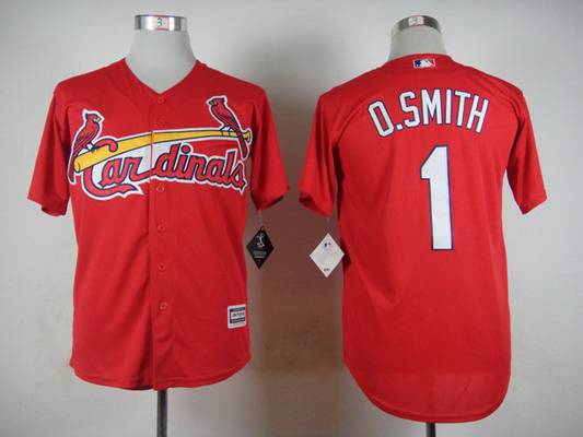 Men’s St. Louis Cardinals #1 Ozzie Smith 2015 Red Jersey
