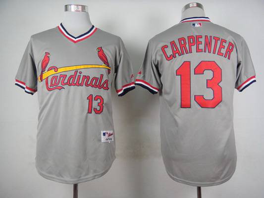Men’s St. Louis Cardinals #13 Matt Carpenter 1978 Gray Pullover Jersey