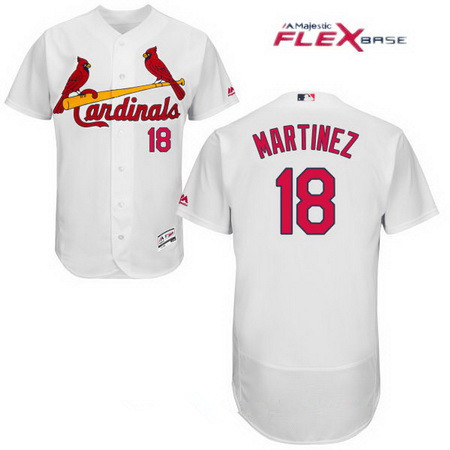 Men’s St. Louis Cardinals #18 Carlos Martinez White Home Stitched MLB Majestic Flex Base Jersey