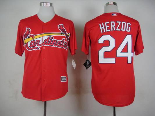 Men’s St. Louis Cardinals #24 Whitey Herzog 2015 Red Cool Base Jersey