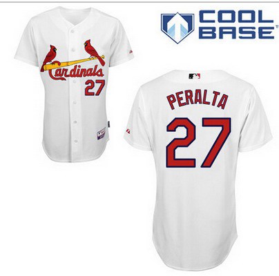 Men’s St. Louis Cardinals #27 Jhonny Peralta White Jersey