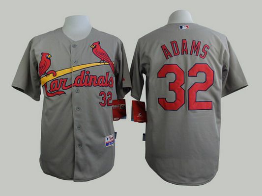 Men’s St. Louis Cardinals #32 Matt Adams Gray Jersey