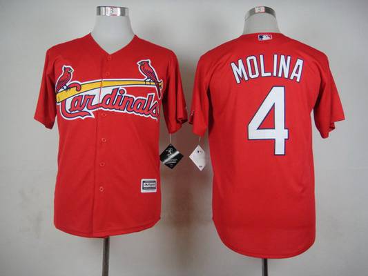 Men’s St. Louis Cardinals #4 Yadier Molina 2015 Red Jersey