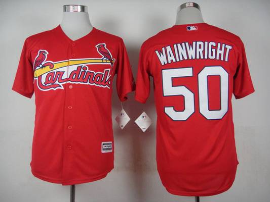 Men’s St. Louis Cardinals #50 Adam Wainwright 2015 Red Jersey