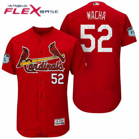 Men’s St. Louis Cardinals #52 Michael Wacha Red 2017 Spring Training Stitched MLB Majestic Flex Base Jersey