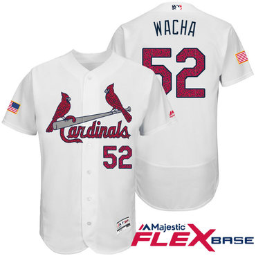 Men’s St. Louis Cardinals #52 Michael Wacha White Stars & Stripes Fashion Independence Day Stitched MLB Majestic Flex Base Jersey