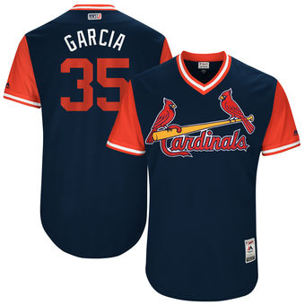 Men’s St. Louis Cardinals Greg Garcia Garcia Majestic Navy 2017 Players Weekend Authentic Jersey