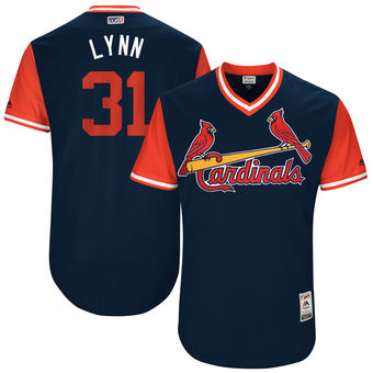 Men’s St. Louis Cardinals Lance Lynn Lynn Majestic Navy 2017 Players Weekend Authentic Jersey
