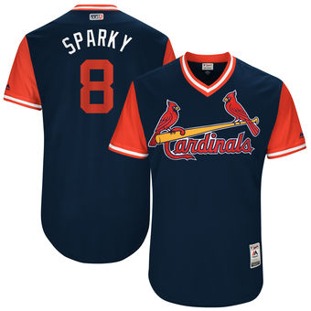 Men’s St. Louis Cardinals Mike Leake Sparky Majestic Navy 2017 Players Weekend Authentic Jersey