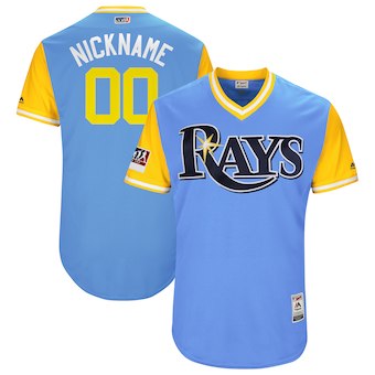 Men’s Tampa Bay Rays Majestic Light Blue 2018 Players’ Weekend Authentic Flex Base Custom Jersey