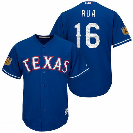 Men’s Texas Rangers #16 Ryan Rua Royal Blue 2017 Spring Training Stitched MLB Majestic Cool Base Jersey
