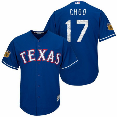 Men’s Texas Rangers #17 Shin-soo Choo Royal Blue 2017 Spring Training Stitched MLB Majestic Cool Base Jersey