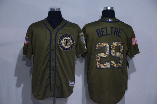 Men’s Texas Rangers #29 Adrian Beltre Green Salute to Service Cool Base Stitched MLB Jersey