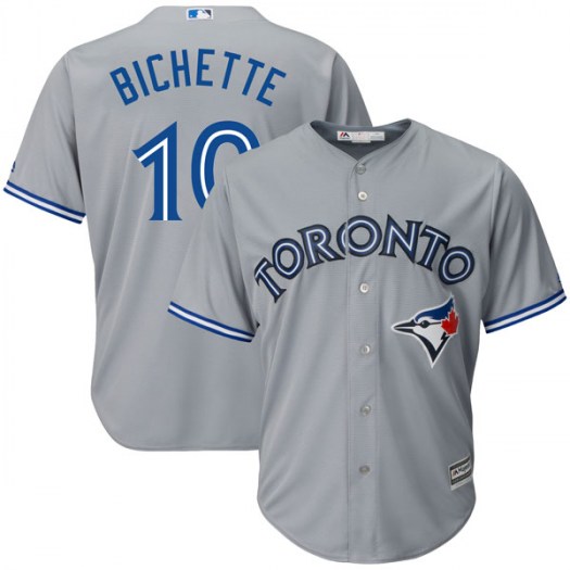 Men’s Toronto Blue Jays #10 Bo Bichette Gray Cool Base Jersey