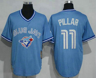 Men’s Toronto Blue Jays #11 Kevin Pillar Light Blue Pullover Majestic Cool Base Cooperstown Collection Jersey