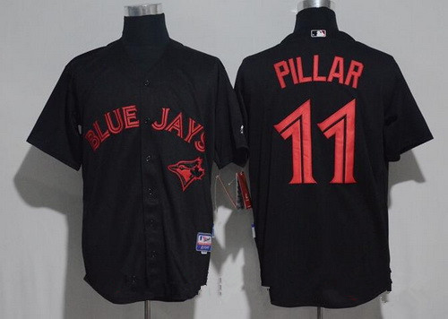 Men’s Toronto Blue Jays #11 Kevin Pillar Lights Out Black Fashion Stitched MLB Majestic Cool Base Jersey