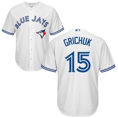 Men’s Toronto Blue Jays #15 Randal Grichuk White New Cool Base Stitched Baseball Jersey