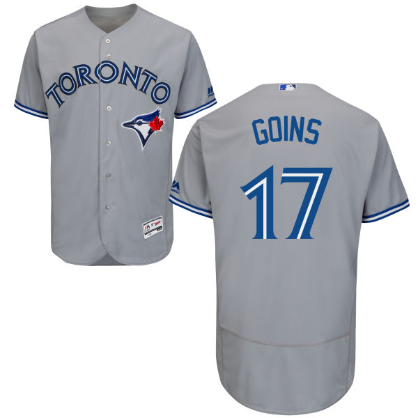 Men’s Toronto Blue Jays #17 Ryan Goins Gray Road 2016 Flexbase Majestic Baseball Jersey