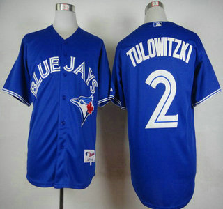 Men’s Toronto Blue Jays #2 Troy Tulowitzki Alternate Blue MLB Majestic Jersey