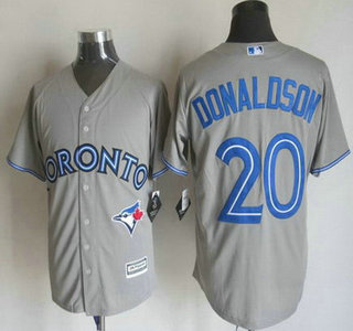 Men’s Toronto Blue Jays #20 Josh Donaldson Away Gray 2015 MLB Cool Base Jersey