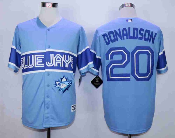 Men’s Toronto Blue Jays #20 Josh Donaldson Light Blue New Cool Base Jersey