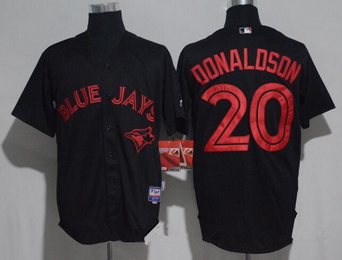 Men’s Toronto Blue Jays #20 Josh Donaldson Lights Out Black Fashion Stitched MLB Majestic Cool Base Jersey