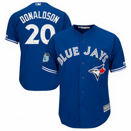 Men’s Toronto Blue Jays #20 Josh Donaldson Royal Blue 2017 Spring Training Stitched MLB Majestic Cool Base Jersey