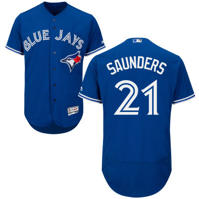 Men’s Toronto Blue Jays #21 Michael Saunders Royal Blue 2016 Flexbase Majestic Baseball Jersey