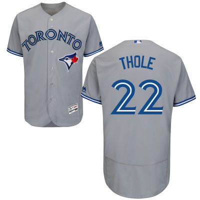 Men’s Toronto Blue Jays #22 Josh Thole Gray Road 2016 Flexbase Majestic Baseball Jersey