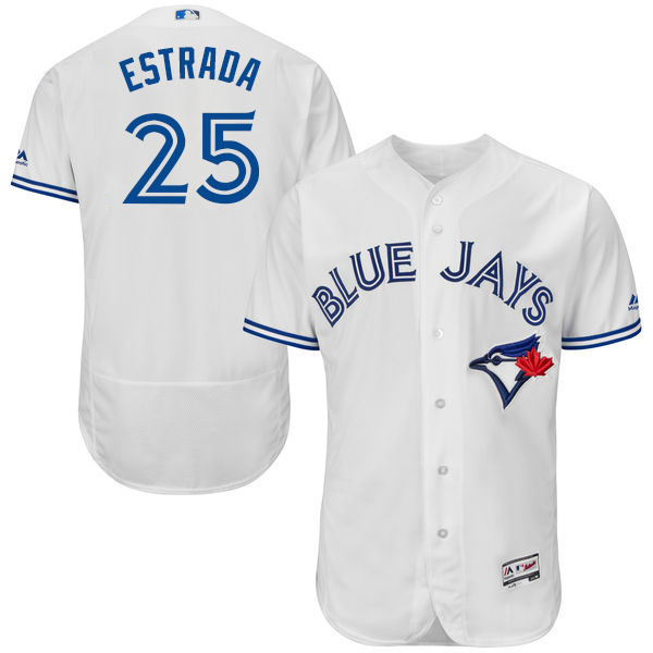 Men’s Toronto Blue Jays #25 Marco Estrada White Home 2016 Flexbase Majestic Baseball Jersey