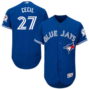 Men’s Toronto Blue Jays #27 Brett Cecil Royal Blue 2016 Flexbase Majestic Baseball Jersey