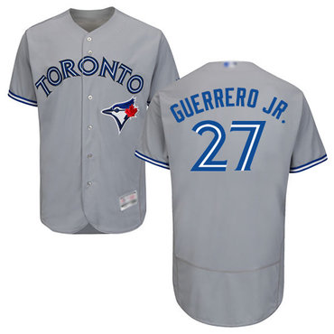 Men’s Toronto Blue Jays #27 Vladimir Guerrero Jr. Grey Flexbase Authentic Collection Stitched Baseball Jersey