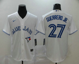 Men’s Toronto Blue Jays #27 Vladimir Guerrero Jr. White Stitched MLB Cool Base Nike Jersey