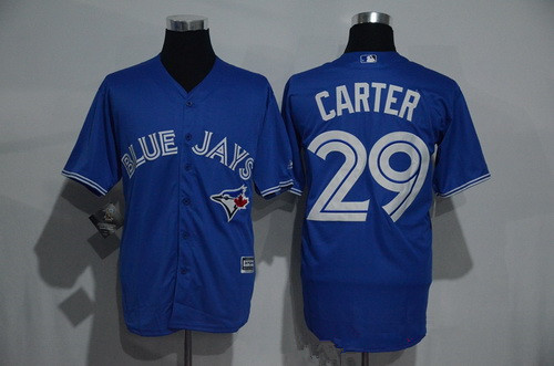 Men’s Toronto Blue Jays #29 Joe Carter Retired Royal Blue Cool Base Stitched MLB Jersey