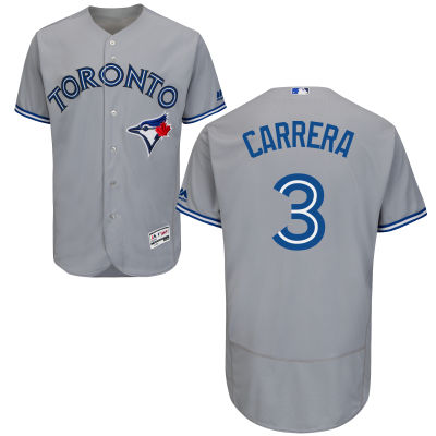 Men’s Toronto Blue Jays #3 Ezequiel Carrera Gray Road 2016 Flexbase Majestic Baseball Jersey